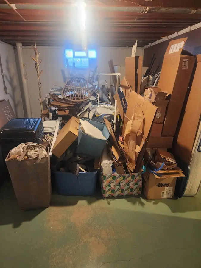 Roll-off dumpster container at job site for 6 Yard Dumpster Rental in Dolton